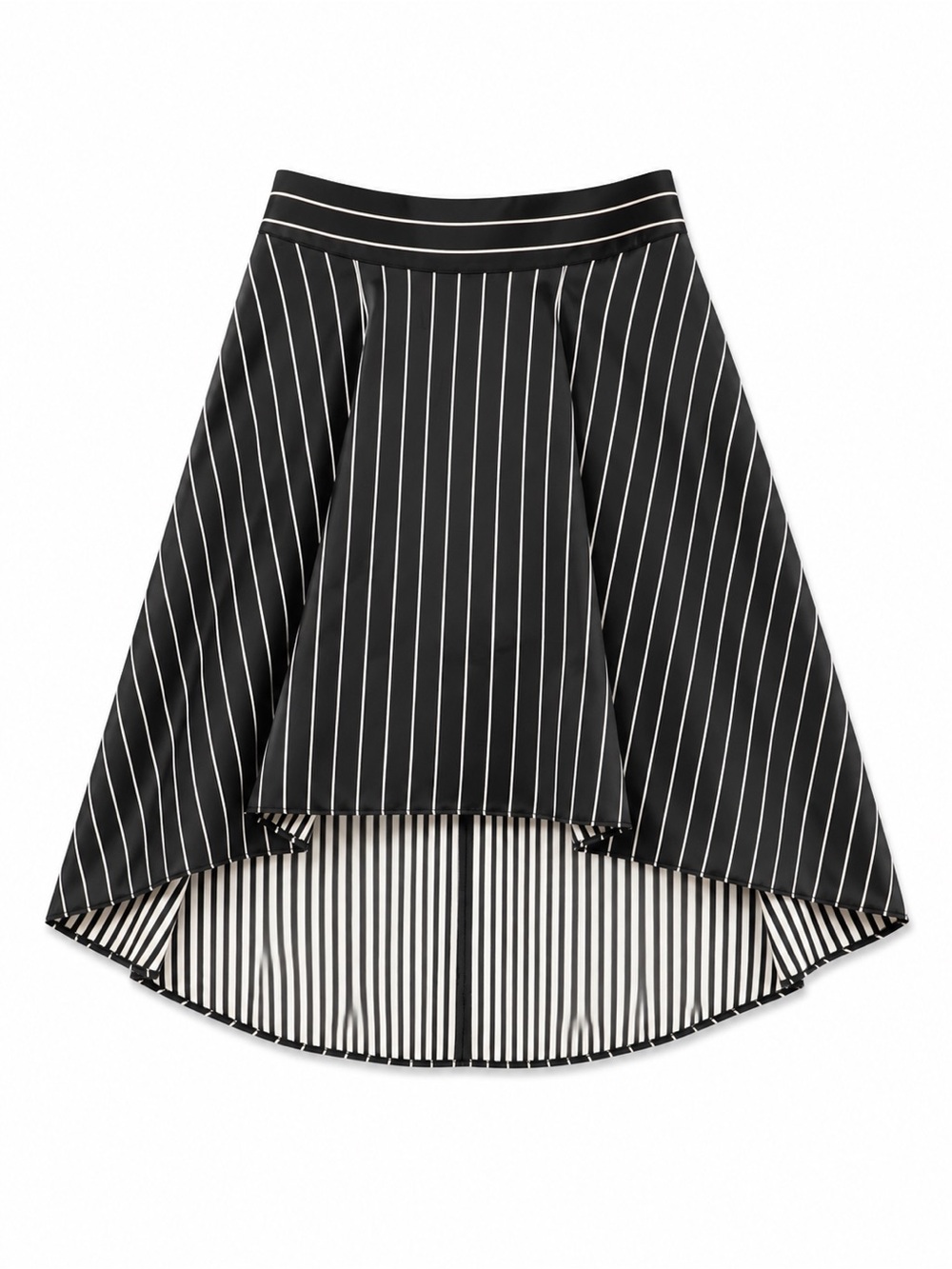 Alice & Olivia - Black Striped High-Low Skirt Size 2